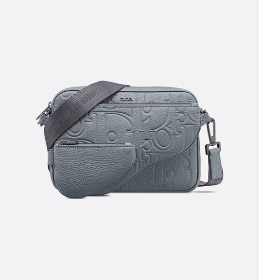 DIOR SADDLE TRIPLE POUCH SMOOTH BAG - GREY