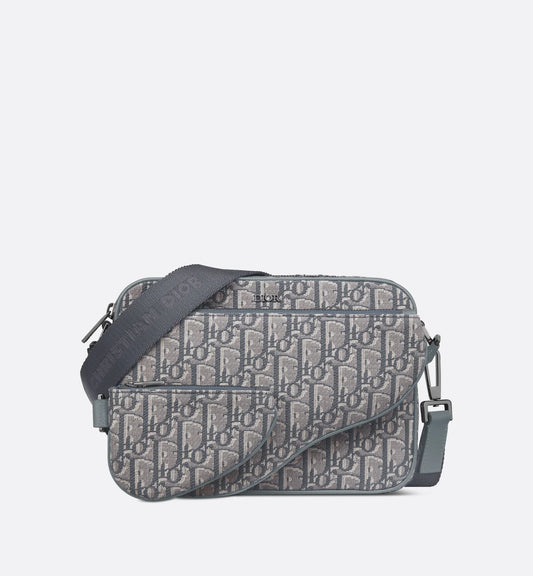 DIOR SADDLE TRIPLE POUCH BAG - LIGHT GREY