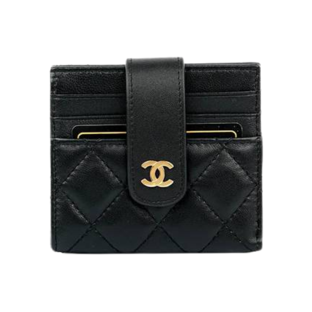 CHANEL STRAP CARD HOLDER - BLACK