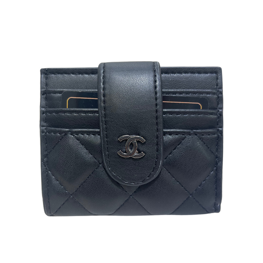 CHANEL STRAP CARD HOLDER MATTE - BLACK/BLACK