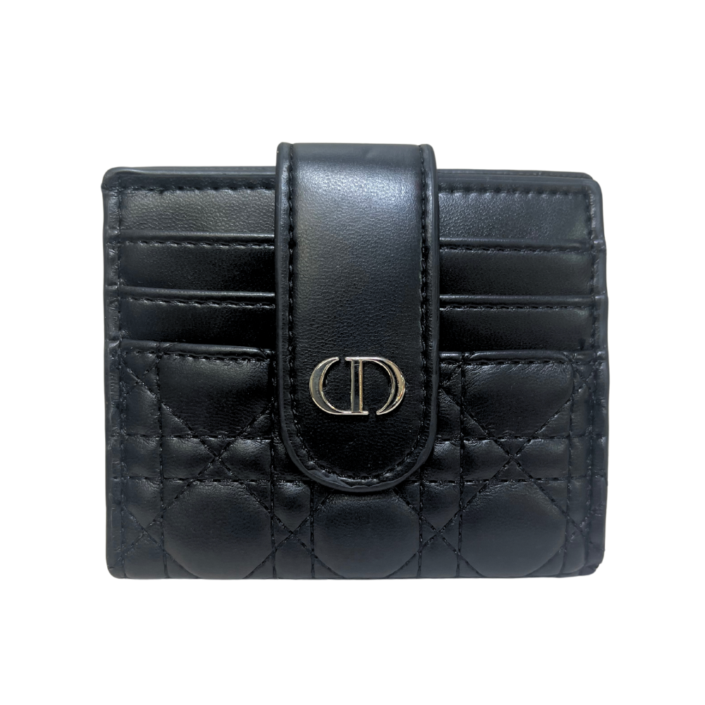 DIOR STRAP CARD HOLDER SMOOTH - BLACK/SILVER