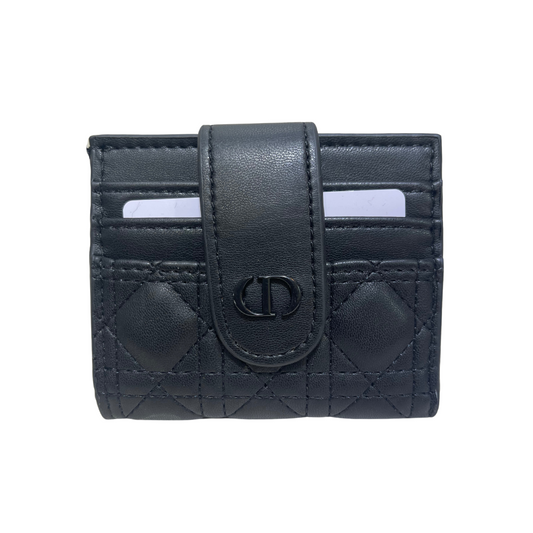 DIOR STRAP CARD MATTE HOLDER - BLACK/BLACK