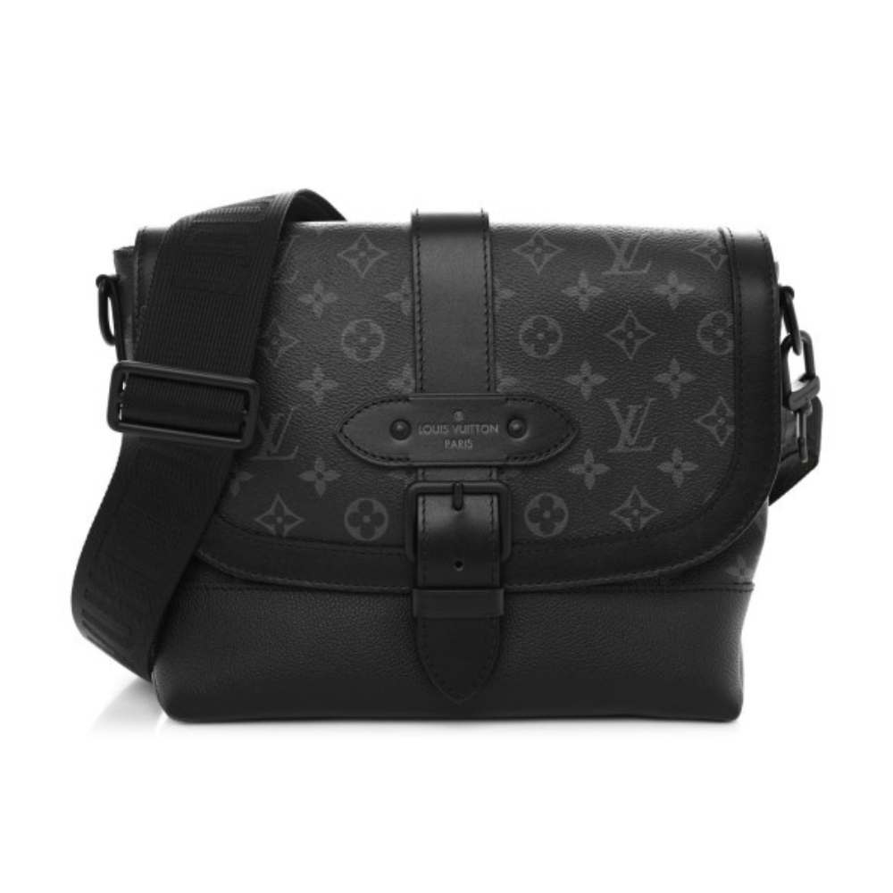 LOUIS VUITTON ECLIPSE SAUMUR MESSENGER BAG MENS - BLACK