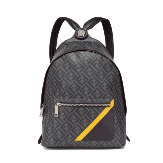 FENDI DIAGONAL CHIODO MEDIUM BACKPACK - BLACK