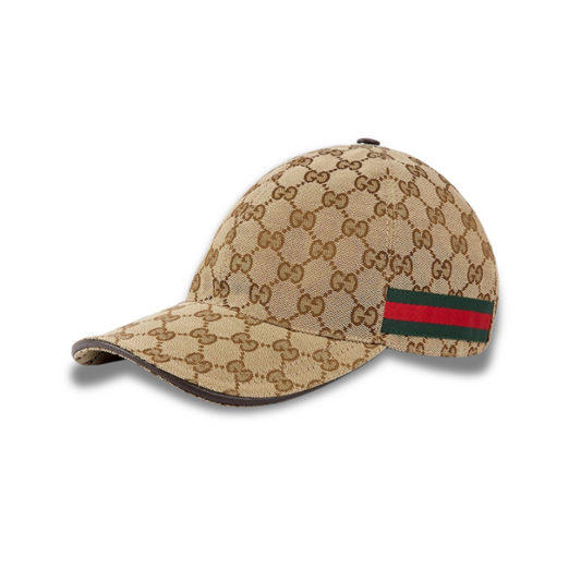 GUCCI ORIGINAL GG CANVAS BASEBALL HAT WITH WEB