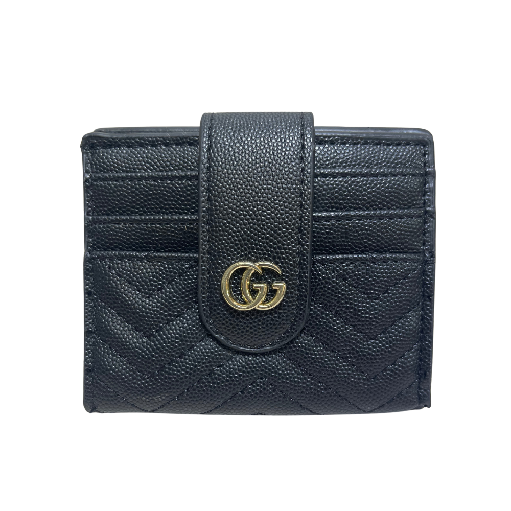 GUCCI GG STRAP CARD HOLDER - BLACK/GOLD