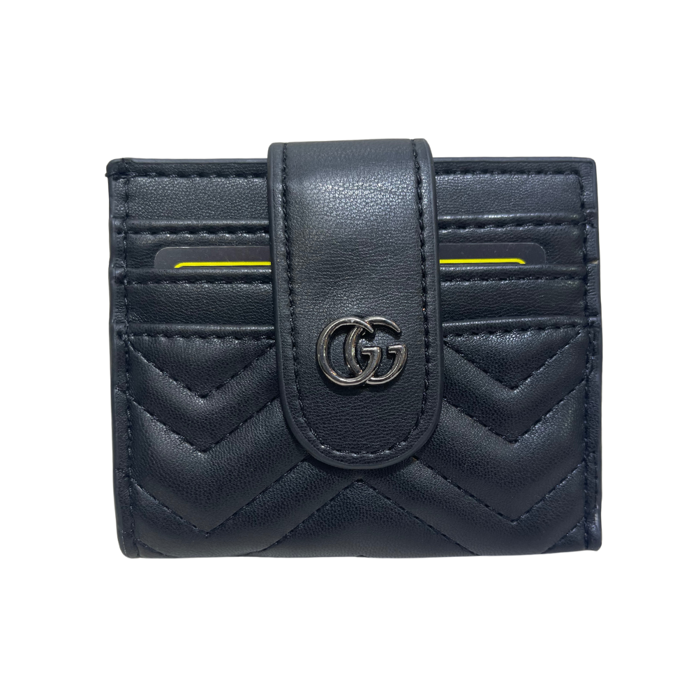 GUCCI GG STRAP CARD HOLDER MATTE - BLACK/BLACK