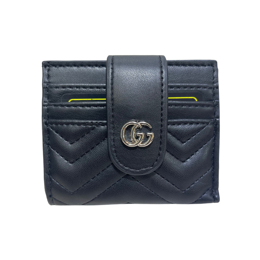 GUCCI GG STRAP CARD HOLDER MATTE - BLACK/SILVER