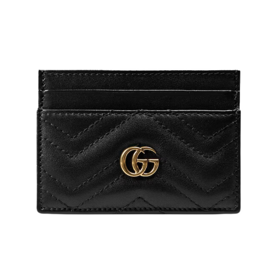 GUCCI GG MARMONT WIDE CARD HOLDER - BLACK/GOLD