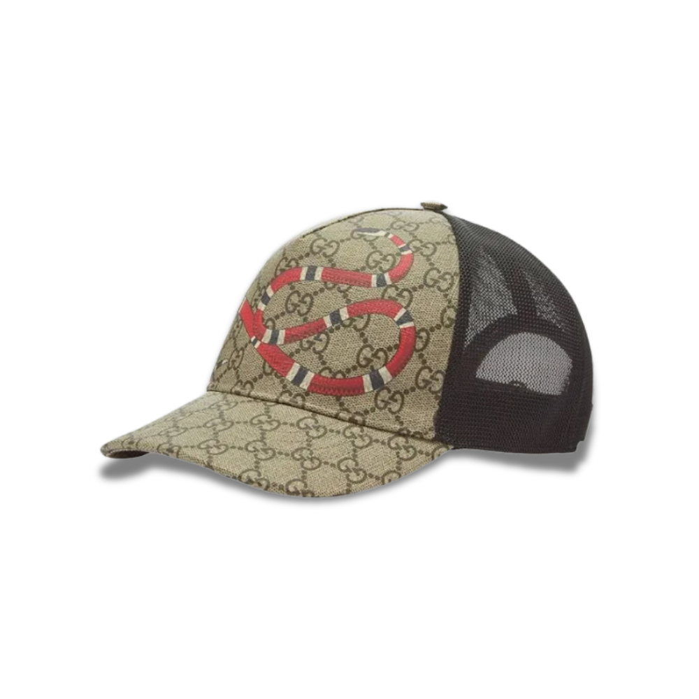 GUCCI KINGSNAKE GG SUPREME BASEBALL HAT - BEIGE