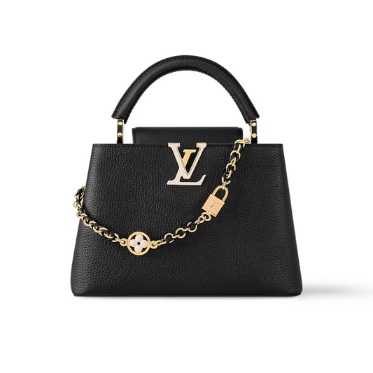 LOUIS VUITTON CAPUCINES BB PURSE - BLACK