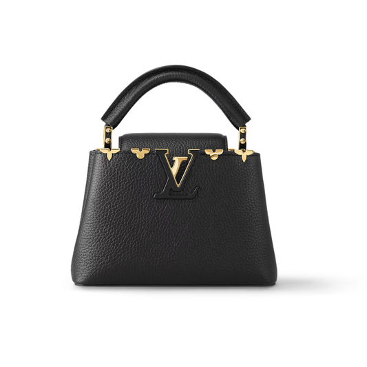 LOUIS VUITTON CAPUCINES MINI PURSE - BLACK