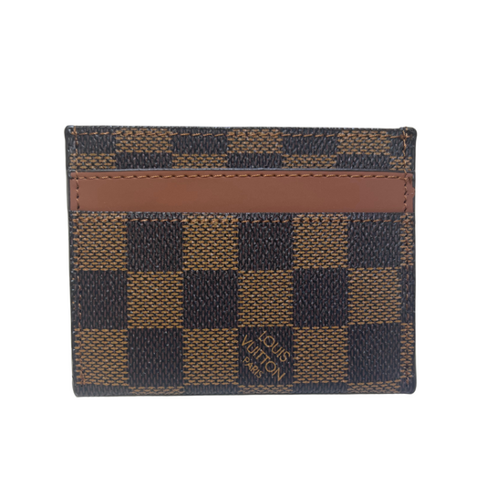 LOUIS VUITTON DAMIER DOUBLE CARD HOLDER - BROWN