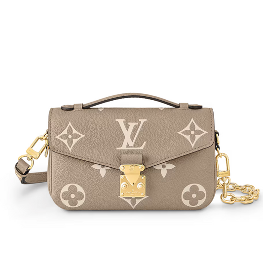 LOUIS VUITTON POCHETTE METIS EAST WEST PURSE - BEIGE/PINK