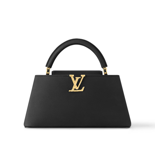 LOUIS VUITTON CAPUCINES EAST-WEST MM PURSE - BLACK