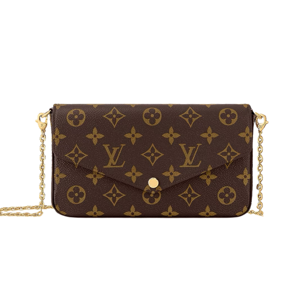 LOUIS VUITTON POCHETTE FELICIE MONOGRAM CLUTCH - BROWN