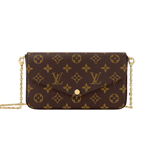 LOUIS VUITTON POCHETTE FELICIE MONOGRAM CLUTCH - BROWN