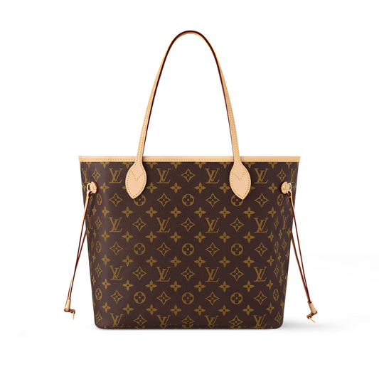 LOUIS VUITTON NEVERFULL MM MONOGRAM BAG - BROWN/CHERRY