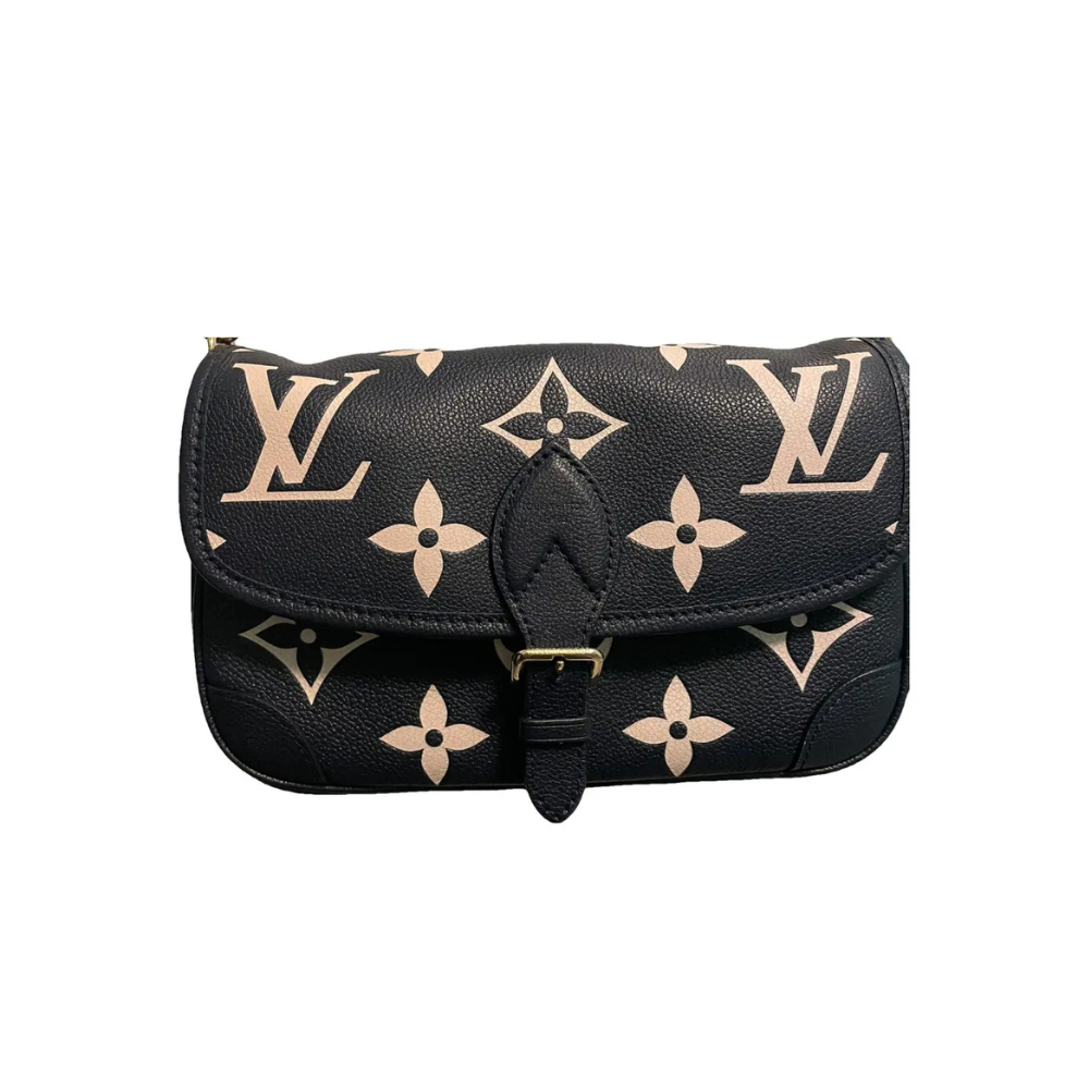 LOUIS VUITTON DIANE MONOGRAM PURSE - BLACK/BEIGE