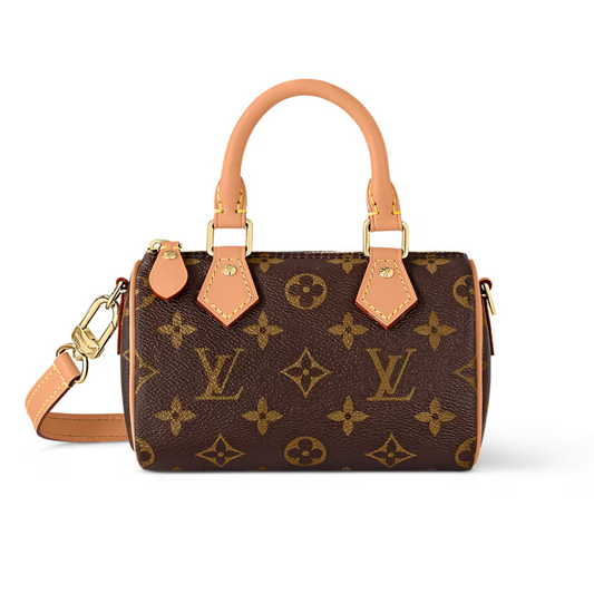 LOUIS VUITTON NANO SPEEDY PURSE - BROWN