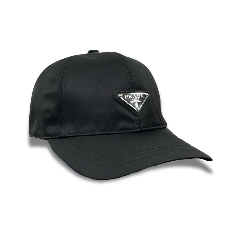 PRADA NYLON BASEBALL CAP - BLACK