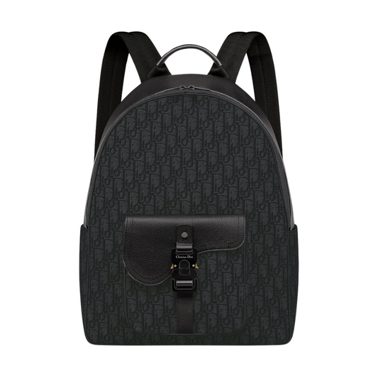 DIOR SADDLE ZIP BACKPACK - BLACK