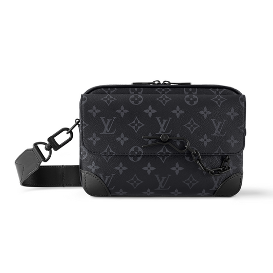 LOUIS VUITTON STEAMER MESSENGER BAG MEN - BLACK/GREY