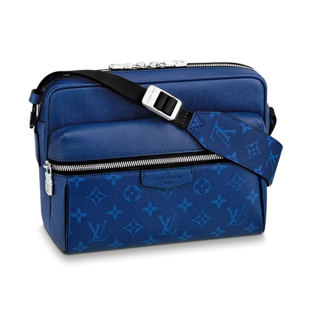 LOUIS VUITTON TAIGA MESSENGER BAG MENS - BLUE