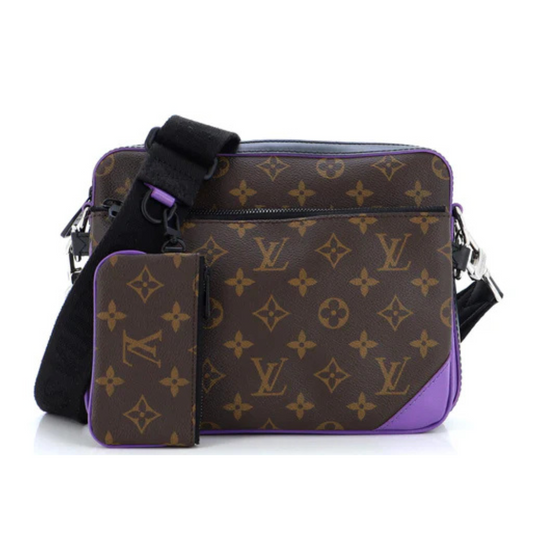 LOUIS VUITTON TRIO MESSENGER BAG - BROWN/PURPLE