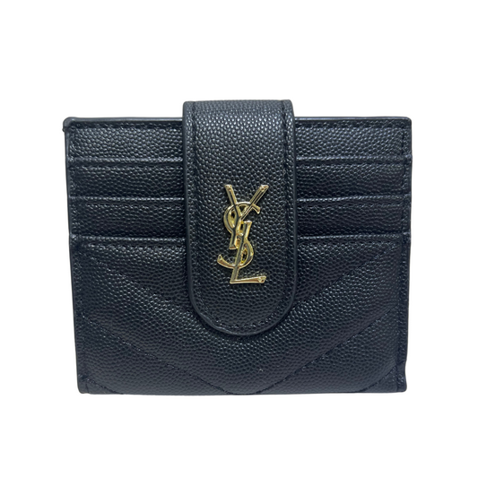 YVES SAINT LAURENT STRAP CARD HOLDER - BLACK/GOLD