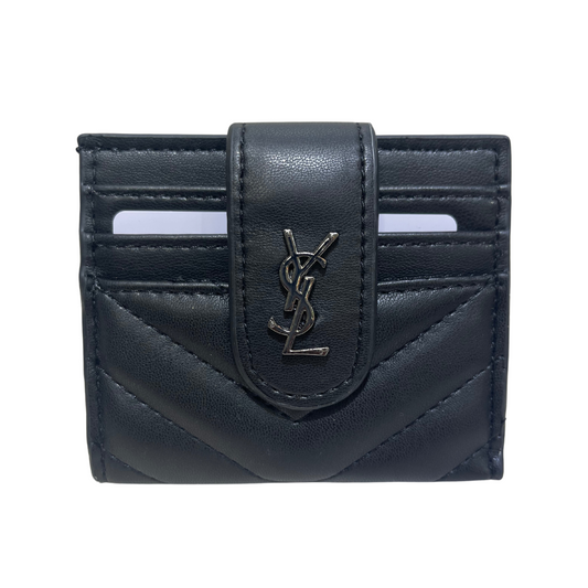 YVES SAINT LAURENT STRAP CARD HOLDER MATTE - BLACK/BLACK