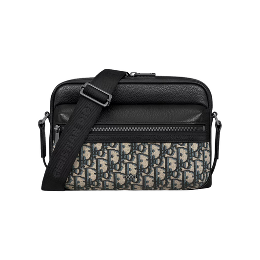 DIOR ZIPPED 2.0 MESSENGER BAG - BLACK/BEIGE