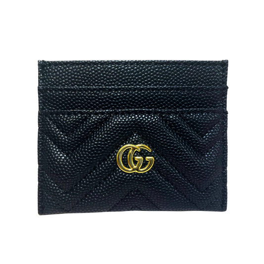 GUCCI GG MARMONT CARD HOLDER - BLACK/GOLD