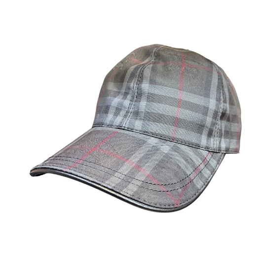 BURBERRY CHECK CAP - BLACK