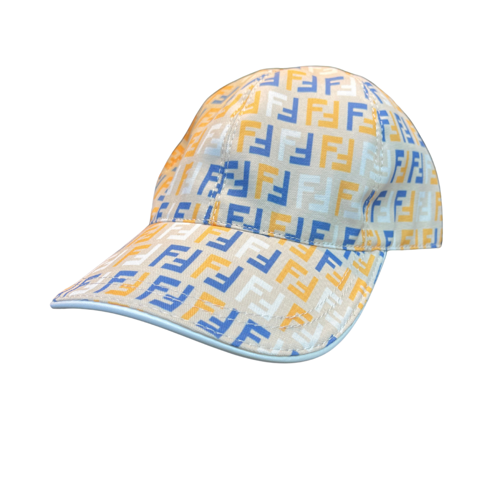 FENDI MONOGRAM HAT - BLUE/YELLOW/BEIGE