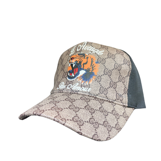 GUCCI GG SUPREME AMOUR TIGER CAP - BEIGE