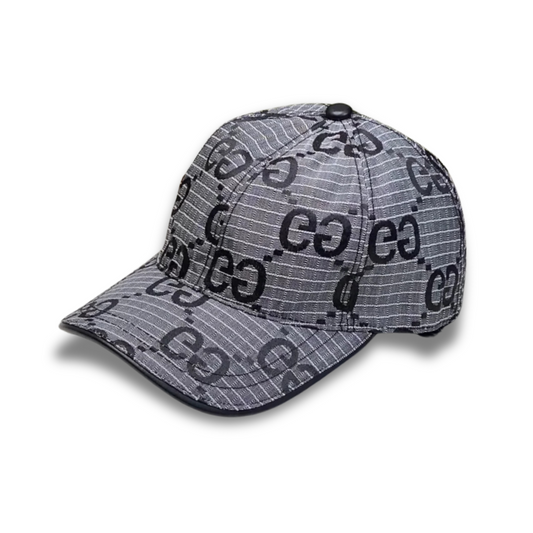 GUCCI GG MONOGRAM RIPSTOP BASEBALL HAT - GREY