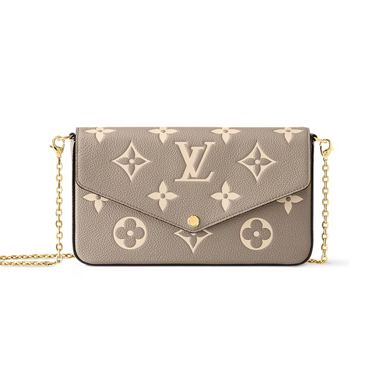 LOUIS VUITTON POCHETTE FELICIE EMPRIENTE CLUTCH - BEIGE