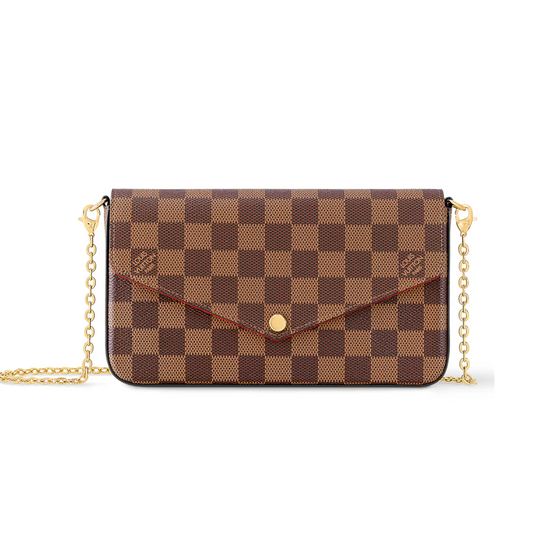 LOUIS VUITTON POCHETTE FELICIE DAMIER CLUTCH - BROWN